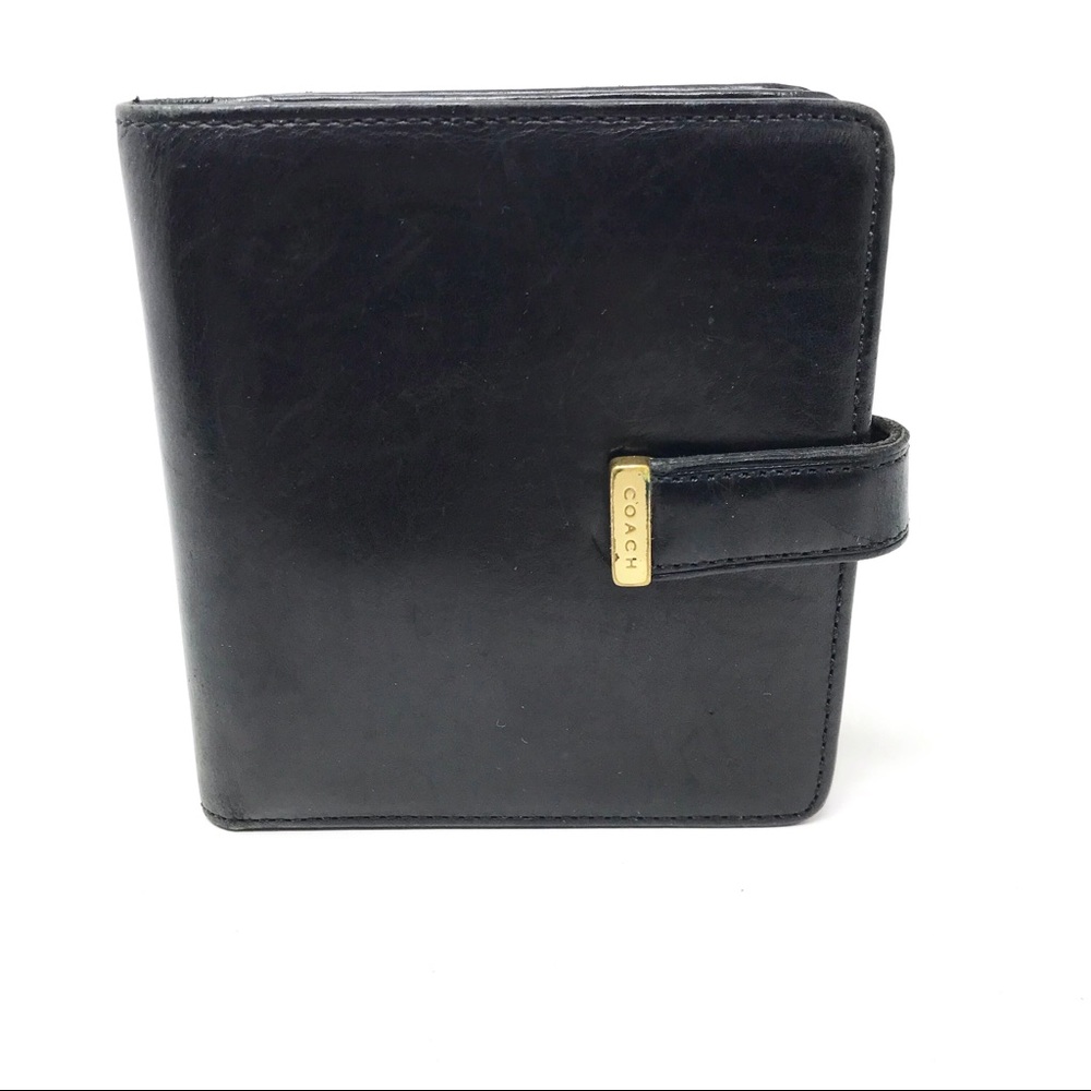Coach Vtg Leather Kiss Lock French Coin Wallet